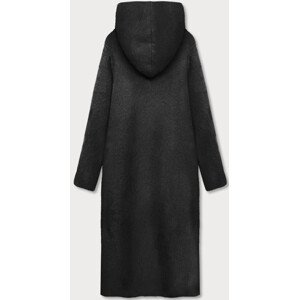 Dlouhý černý přehoz přes oblečení s kapucí (B6010-1) černá S (36)
