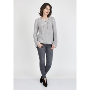 Dámský svetr SWE 117 Sweater Grey  S model 17570712 - MKMSwetry