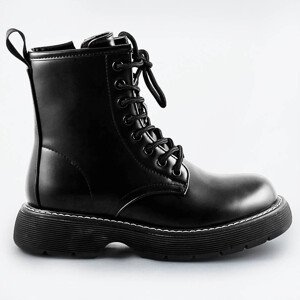 Černé dámské šněrovací boty model 17624693 černá L (40) - WELLSPRING
