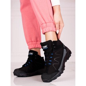 Designové  trekingové boty dámské černé bez podpatku  37
