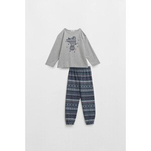Vamp - Dvoudílné dětské pyžamo - Darby GRAY MELANGE 4 17576 - Vamp
