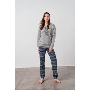 Vamp - Dvoudílné dámské pyžamo - Darby 17573 - Vamp Barva: gray melange, Velikost: L