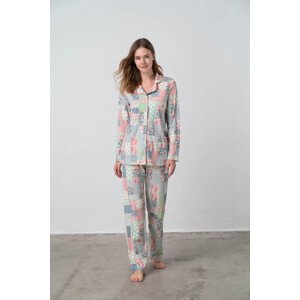 Vamp - Dvoudílné dámské pyžamo - Gil 17526 - Vamp Barva: pink tan, Velikost: L