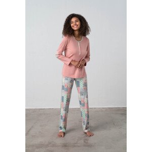Vamp - Dvoudílné dámské pyžamo - Gil 17522 - Vamp Barva: pink tan, Velikost: L