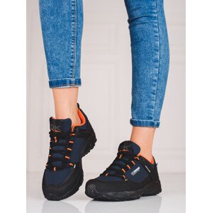 Praktické  trekingové boty dámské modré bez podpatku  38