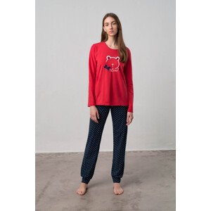 Vamp - Pohodlné dámské pyžamo RED L 70025 - Vamp