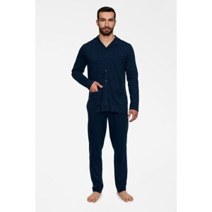 Pánské propínací pyžamo Ted tmavě modré Barva: modrá, Velikost: M