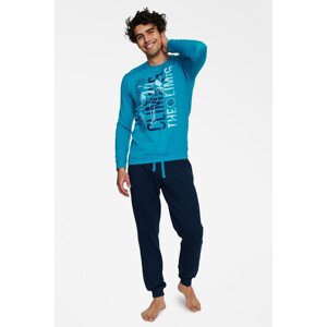 Pánské pyžamo Block tyrkysové Barva: modrá, Velikost: XL