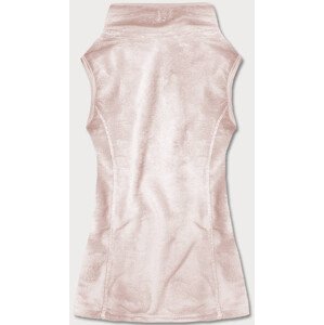 Světle růžová plyšová dámská vesta model 17769959 Růžová S (36) - J.STYLE