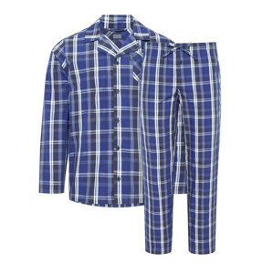 Pánské pyžamo 50091 56C karo - Jockey káro - modrá XL