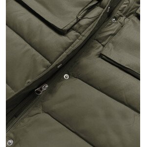 Dámská péřová vesta v army barvě s kapucí (CAN-860) Barva: zielony, Velikost: XL (42)