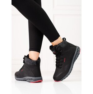 Designové  trekingové boty dámské černé bez podpatku  36