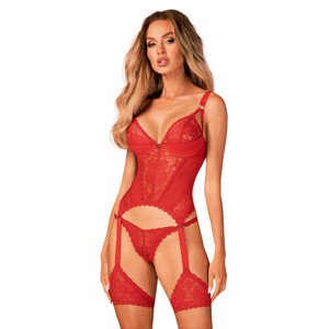 Pikantní korzet model 17911052 corset  červená XS/S - Obsessive