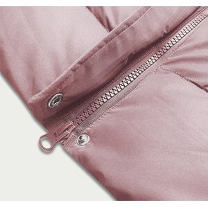 Dlouhá růžová dámská péřová vesta model 17919980 Růžová L (40) - J.STYLE
