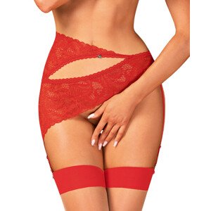 Elegantní podvazkový pás model 17926188 garter belt  červená XS/S - Obsessive