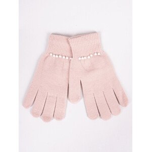 Yoclub Dámské pětiprsté rukavice RED-0227K-AA50-001 Pink 20