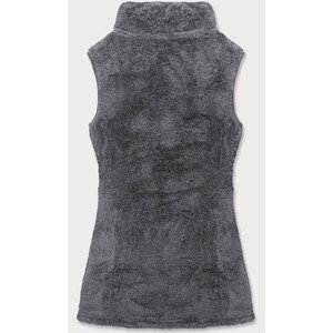 Tmavě šedá dámská plyšová vesta model 17969113 černá S (36) - J.STYLE