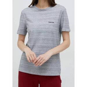 Dámské pyžamové triko QS6890E 5FQ šedobílá - Calvin Klein šedobílá M