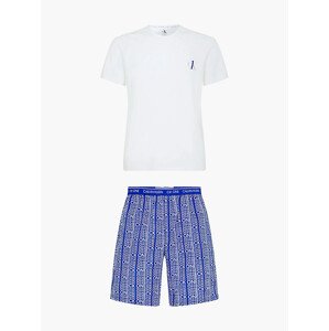Pánské krátké pyžamo   Modrá  bílomodrá L model 17978205 - Calvin Klein