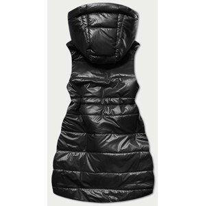 Lesklá černá vesta s kapucí model 17998055 černá XXL (44) - S'WEST