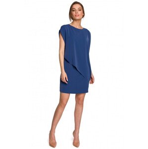S262 Vrstvené šaty - modré Velikost: EU S