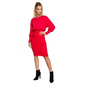 Pletené šaty v hladké červené EU L model 18004239 - Moe