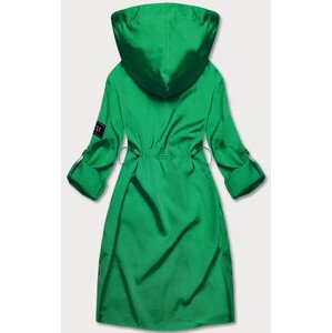 Tenký zelený dámský přehoz přes oblečení s kapucí (B8118-82) zielony XS (34)