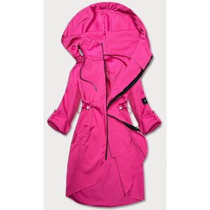 Tenký růžový dámský přehoz přes oblečení s kapucí (B8118-83) Růžová XS (34)