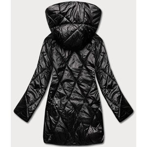 Černá dámská bunda s ozdobnou kapucí model 18013424 černá 50 - S'WEST