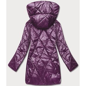 Tmavě fialová dámská bunda s ozdobnou kapucí model 18013454 fialová 50 - S'WEST