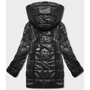 Černá dámská bunda s asymetrickým zipem (B8087-101) černá 48