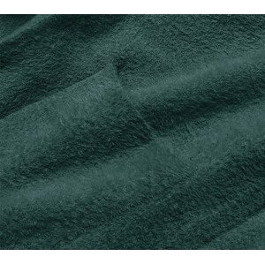 Dlouhý vlněný přehoz přes oblečení typu alpaka v mořské barvě s kapucí model 18028439 zielony ONE SIZE - MADE IN ITALY