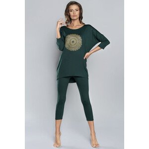 Mandala r.3/4 model 18030151 kolor:zielony - Italian Fashion Velikost: S