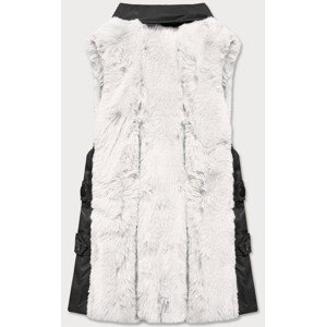 Elegantní vesta z ekokůže a kožešiny bílá XXL (44) model 15831761 - S'WEST