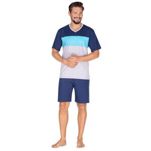 Pánské pyžamo model 18035093 kr/r SXL tmavě modrá M - Regina