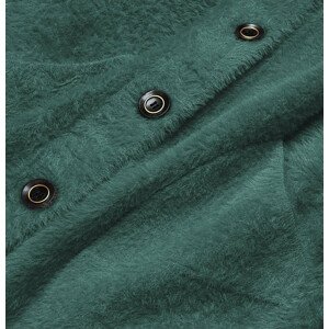 Krátký tmavě zelený přehoz přes oblečení typu alpaka na knoflíky (537) zielony ONE SIZE