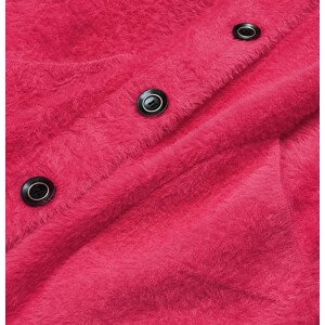Krátký růžový přehoz přes oblečení typu alpaka na knoflíky (537) Růžová ONE SIZE