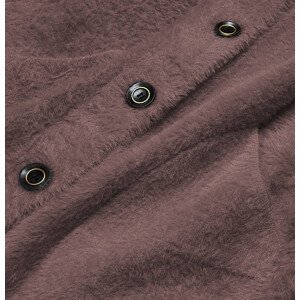 Krátký přehoz přes oblečení v tmavě barvě typu alpaka na knoflíky Hnědá ONE SIZE model 18035556 - MADE IN ITALY