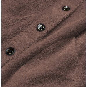 Krátký přehoz přes oblečení v barvě typu alpaka na knoflíky Hnědá ONE SIZE model 18035562 - MADE IN ITALY