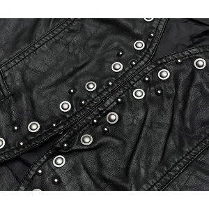 Černá dámská vesta z eko kůže model 18059068 černá L (40) - DREAM STONE
