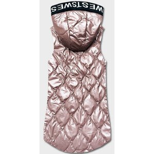Dámská vesta v růžové barvě s kapucí Růžová 52 model 18059085 - S'WEST