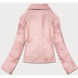 Dámská bunda ramoneska v pudrově růžové barvě (BN-20025-53) Růžová S (36)