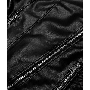 Černá dámská bunda ramoneska s límcem (11Z8036) černá M (38)