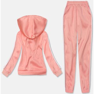 Světle růžový dámský komplet krátká mikina a kalhoty model 18125334 Růžová XL (42) - LUNA & MIELE