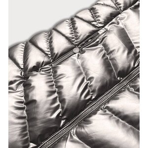 Stříbrná dámská metalická zimní bunda (5M778-401) srebrny S (36)