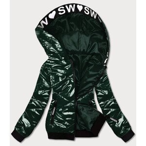 Lesklá zelená dámská bunda pro přechodné období model 17110246 zielony S (36) - S'WEST