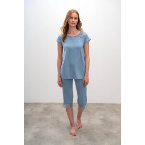 Vamp - Dámské doudílné pyžamo BLUE SERENE S 16152 - Vamp