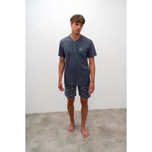 Vamp - Bavlněné pyžamo s krátkým rukávem 16640 - Vamp Barva: gray ombre, Velikost: L