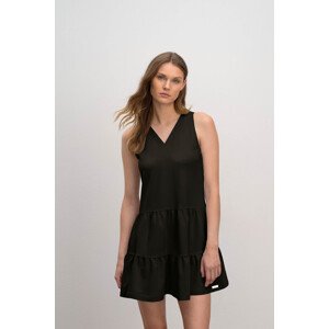 Vamp - Pohodlné jednobarevné dámské šaty BLACK S 16173 - Vamp