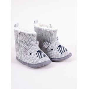Yoclub Chlapecké boty na suchý zip OBO-0196C-6600 Grey 0-6 měsíců